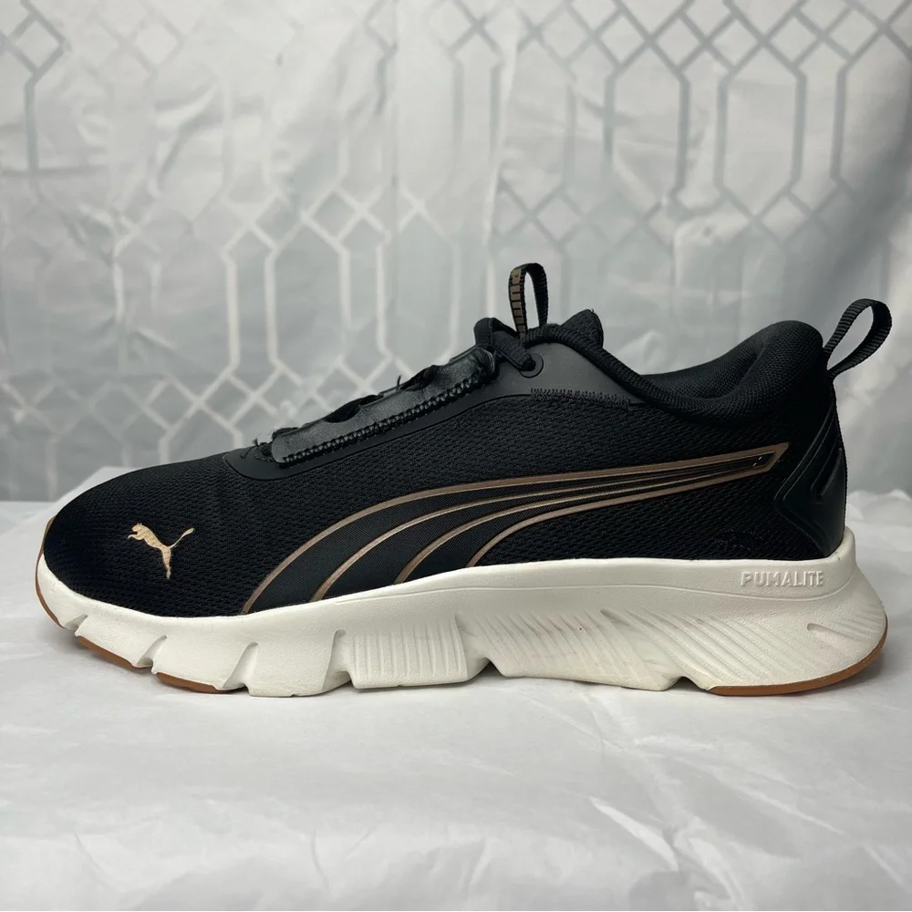 Puma Focus Lite Black Rose Gold Metallic Running Shoes Women's Size 10